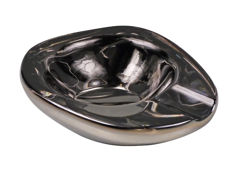 Zigarrenascher Kristallglas oval grau 1 Ablage 523439