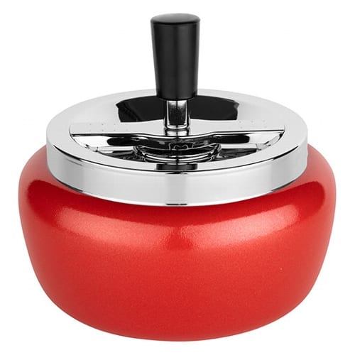 Schleuderascher Metall rot chrom 13 cm 37342