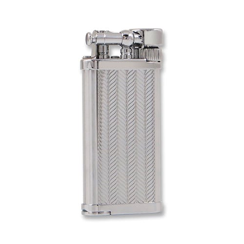 Feuerzeug IM Corona Old Boy für Pfeifen aus Chrom poliert in silber glänzend gemustert 78848