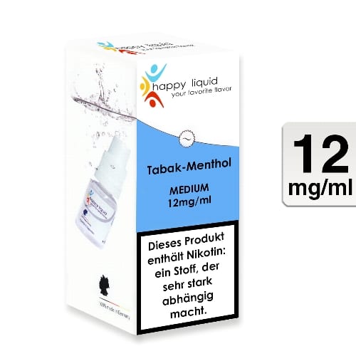 E-Liquid HAPPY LIQUID Tabak-Menthol 12 mg 32447