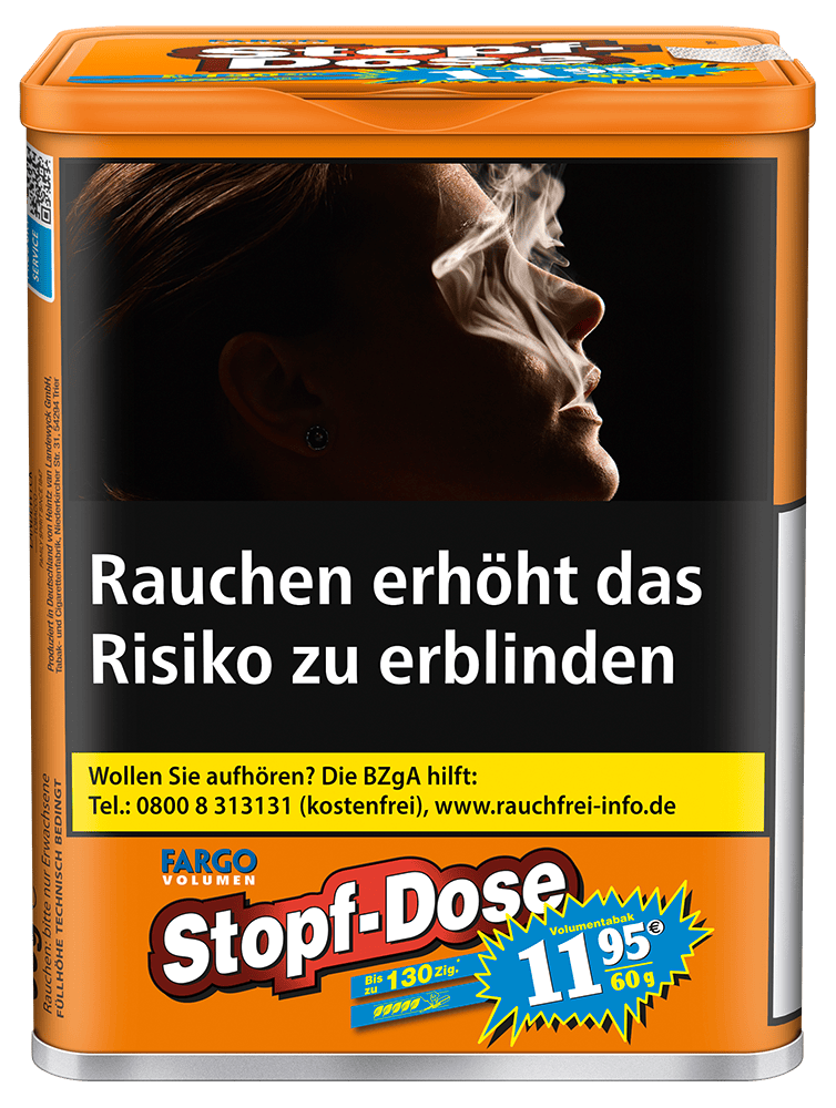 DOSE Zigarettentabak 60 Gramm FARGO Stopf-Dose Orange 17542