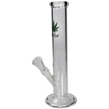 Bong Glas BLACK LEAF Zylinder 30 cm 40 mm Schliff 14,5 mm 34110