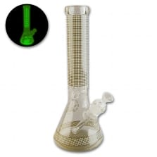 Bong Glas GHODT gold Glow in the Dark 35 cm Schliff 18,8 mm 37368
