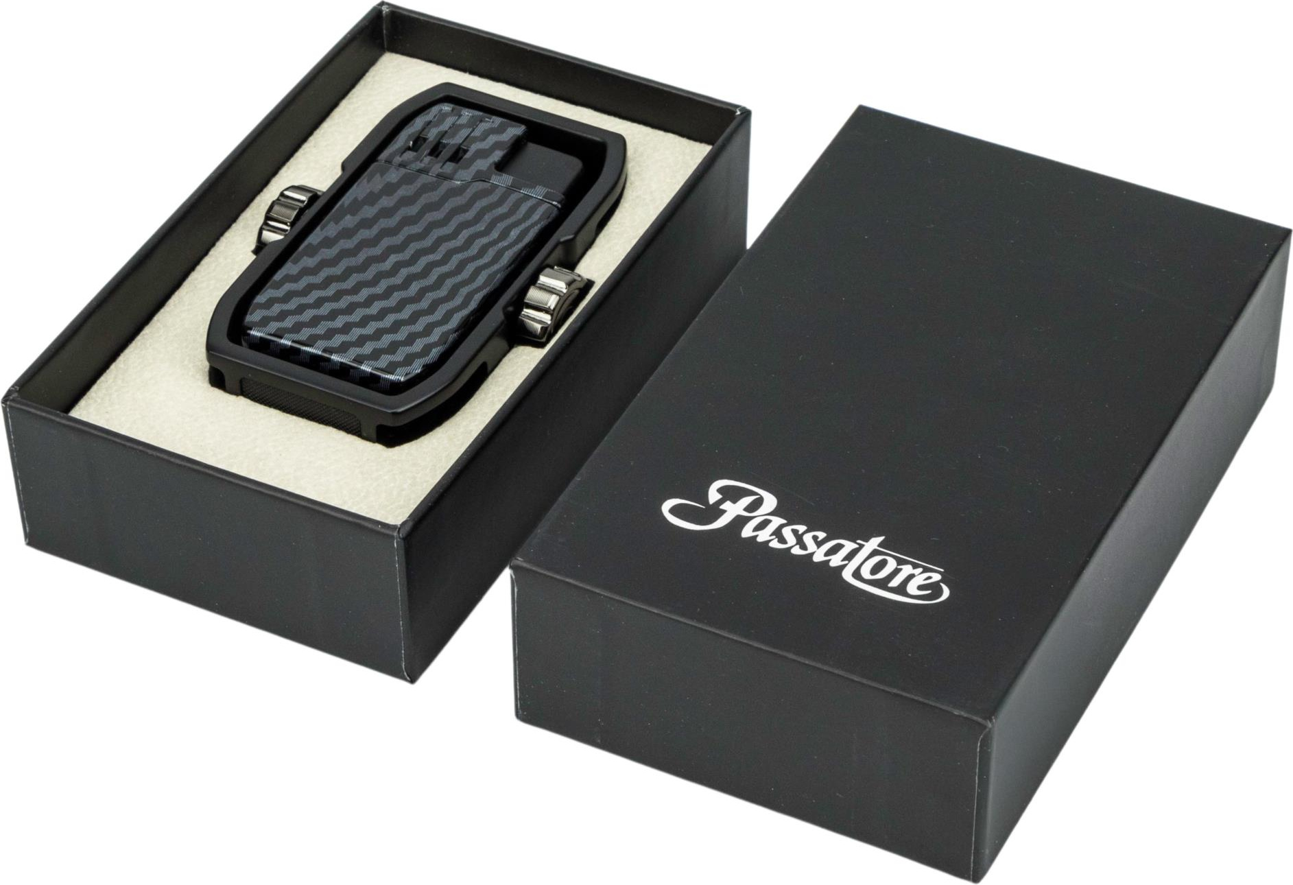 PASSATORE Jet Zigarrenfeuerzeug "Duke" Carbon Finish/schwarz 234591