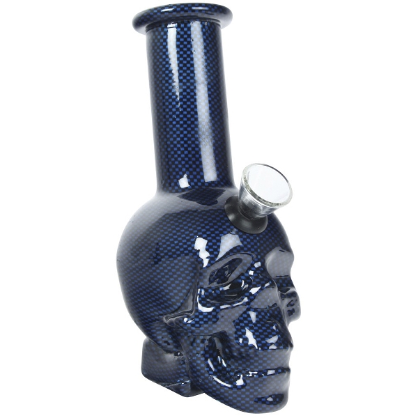 Bong Glas Skull blue 14,5 cm hoch 53627