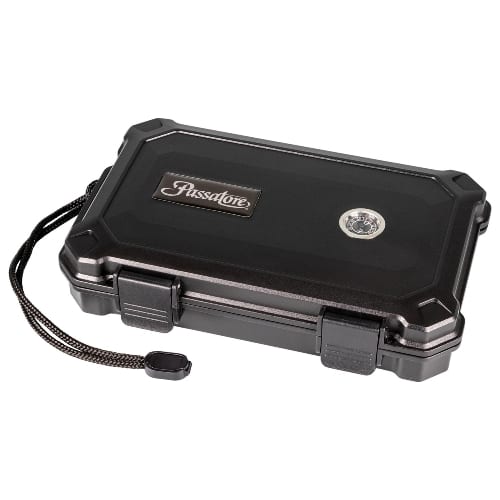 Humidor PASSATORE Cigar Case Acryl schwarz H5xB23,5xT15 cm 5 Cigarren 36830