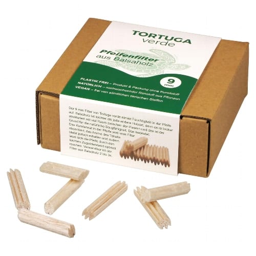 Pfeifenfilter TORTUGA VERDE Balsaholz 9 mm 110 Stück 35397