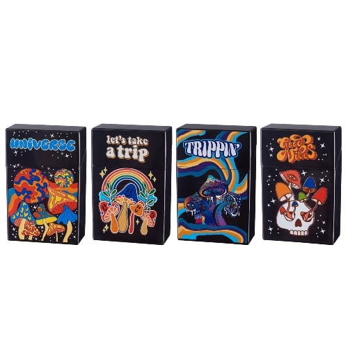 Zigarettenbox (12) PROF Colorful Mushroom 4 Designs sortiert 71271