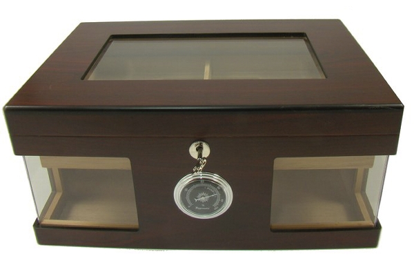 Humidor Glastop braun 38x26cm für 80 Cigarren 81867