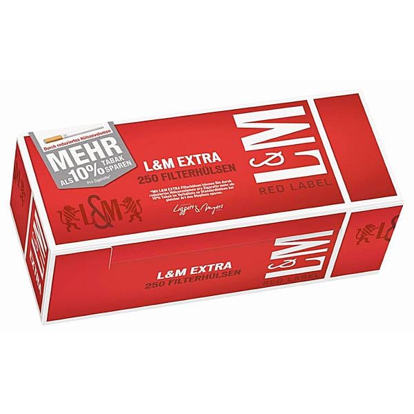 250 Stück L&M Red Label Extra Zigarettenhülsen SW12209