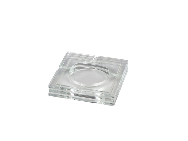 Zigarrenascher Glas transparent quadratisch  4 Ablagen 523561