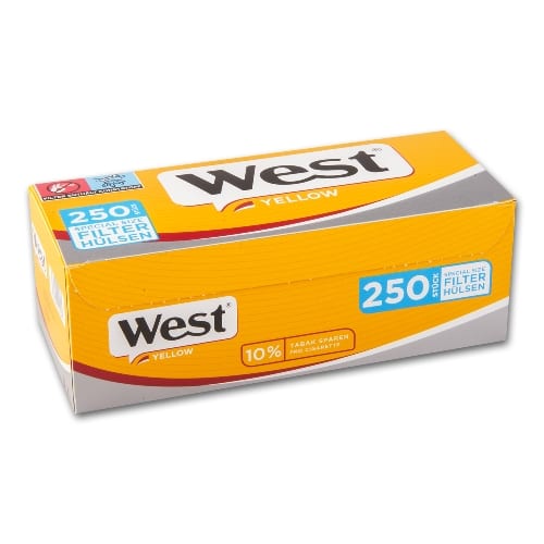 10.000 Stück WEST Special YELLOW Zigarettenhülsen SW15254