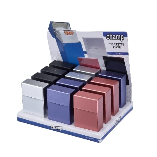 Zigarettenbox Kunststoff CHAMP Spray 4 Farben sortiert 35887