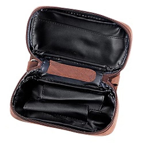 Pfeifentasche 2er ANGELO Ziegen-Veloursleder braun 37978