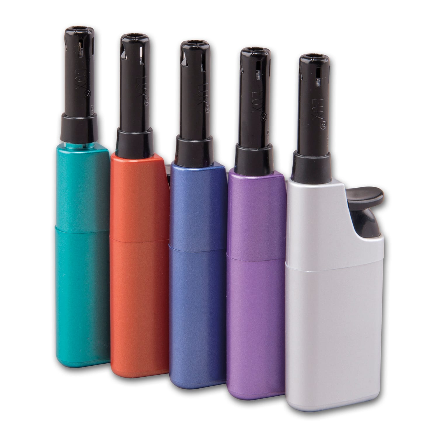 Stabfeuerzeug Piezo LUX Mini Candle Light Metallicfarben sortier 31823