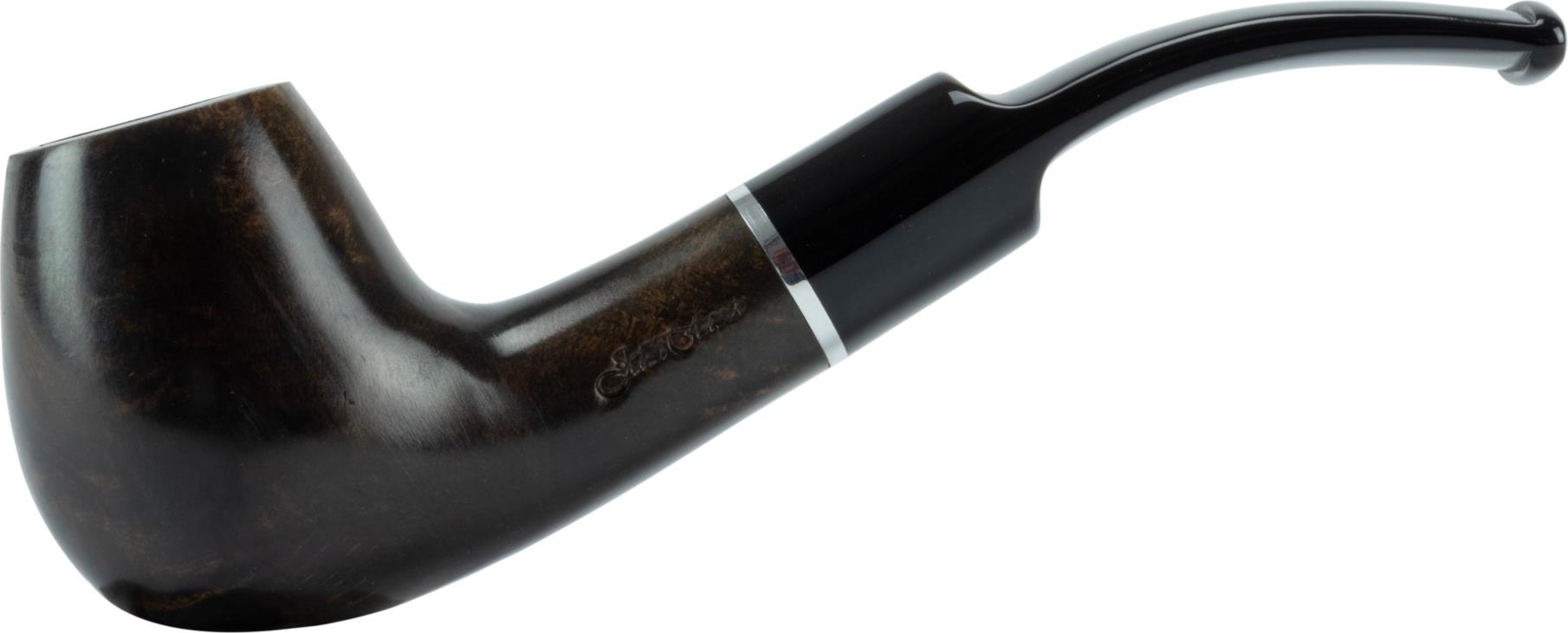 Pfeife JEAN CLAUDE leicht gebogen rotbraun, Ring Acryl 475101