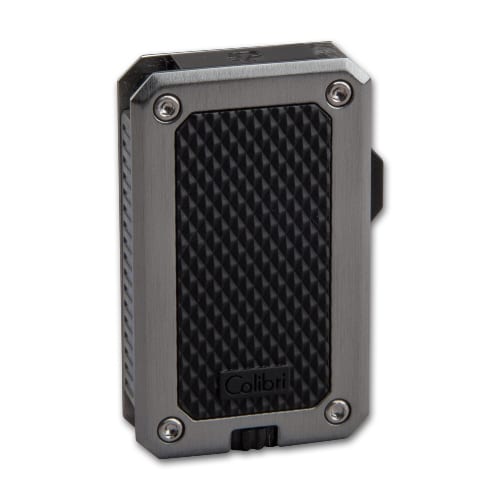 Feuerzeug Colibri Rally Jetflamme 1-fach aus Metall beschichtet in silber schwarz matt 88053