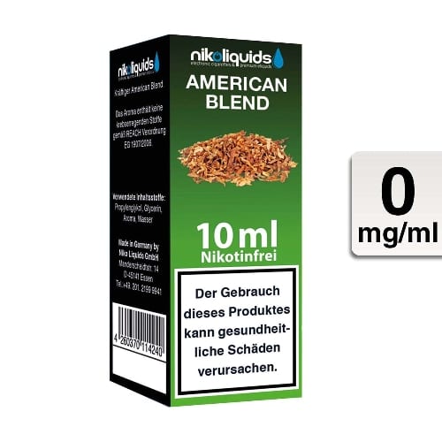 E-Liquid Nikoliquids American Blend nikotinfrei Flasche 10 ml E-Liquid Nikoliquids American Blend nikotinfrei Flasche 10 ml