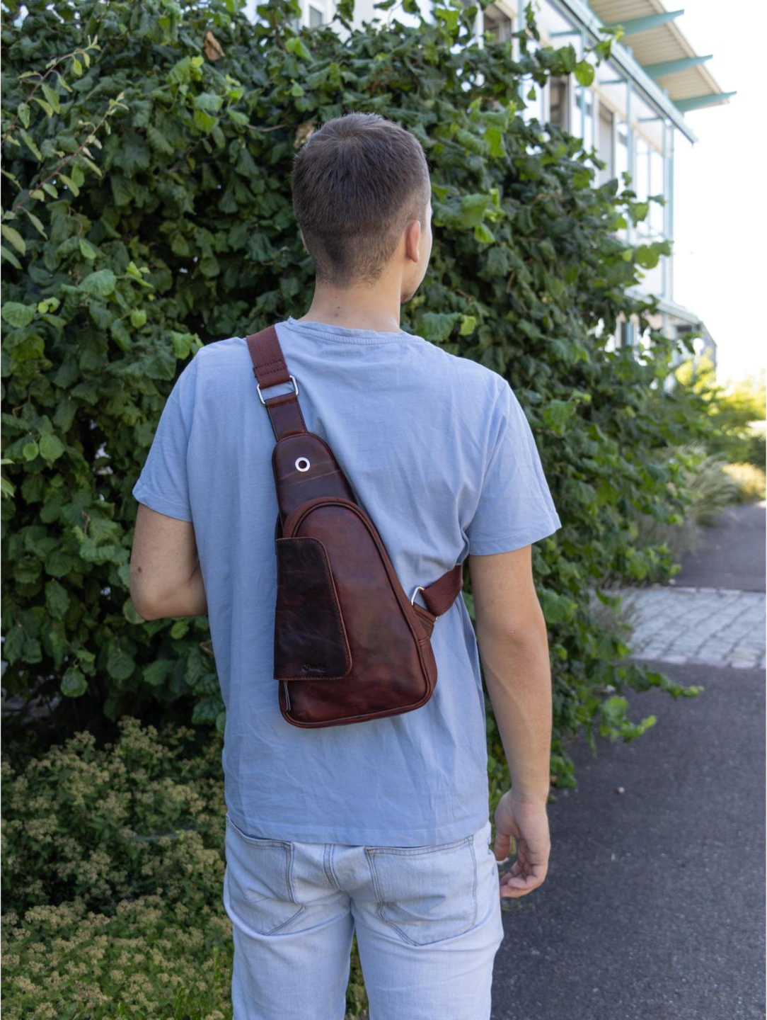 PASSATORE Pfeifen-/Zigarren Body Bag Leder braun antk 639961