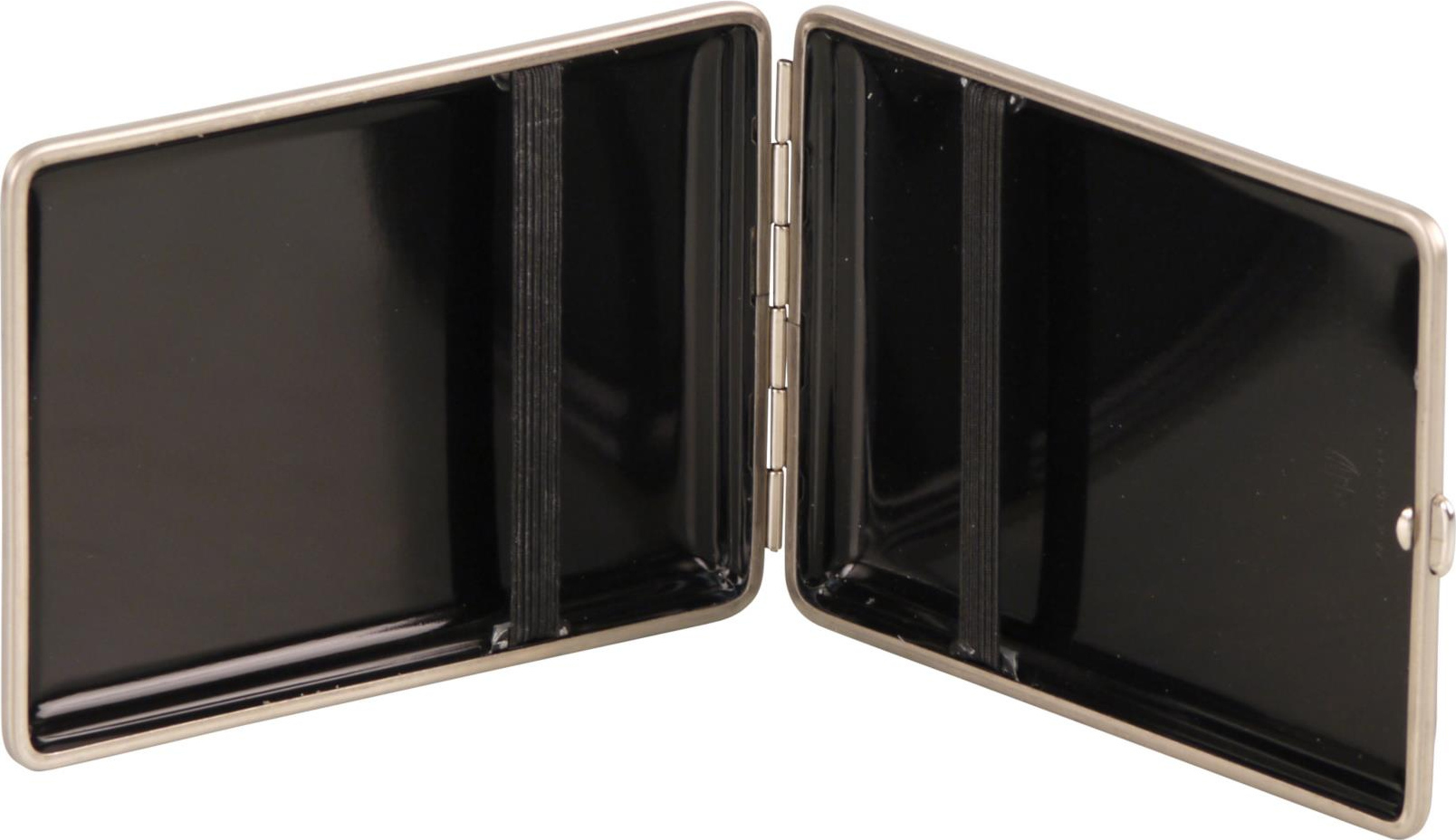 Zigtt.-Etui v.H. Soft-Leder rot Rahmen nickel matt 100mm/18e 612942