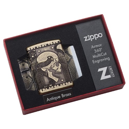 ZIPPO Kupfer Antik Armor Skull Multi Cut 60002848 88897