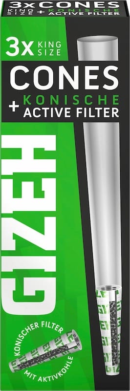 1 x 3 Gizeh Black Cones + Konische Active Filter SW15929