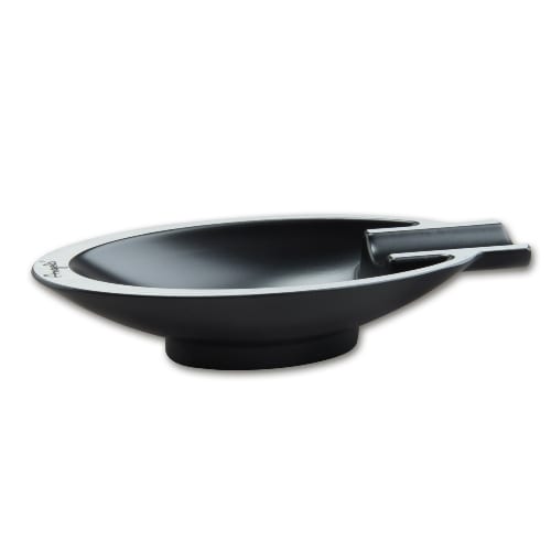 Cigarrenascher Metall ANGELO oval schwarz matt 1 Ablage 16 x 7 x 3 cm 91382