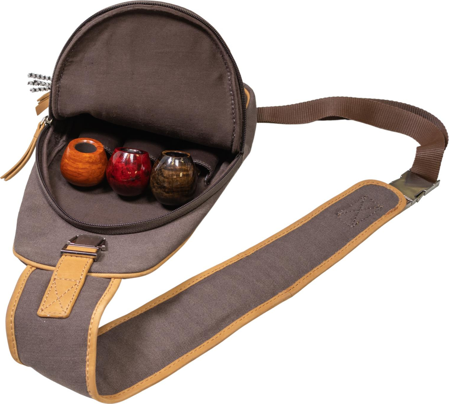 PASSATORE Pfeifen-/Zigarren Body Bag Canvas hellbr./anthrazi 639964