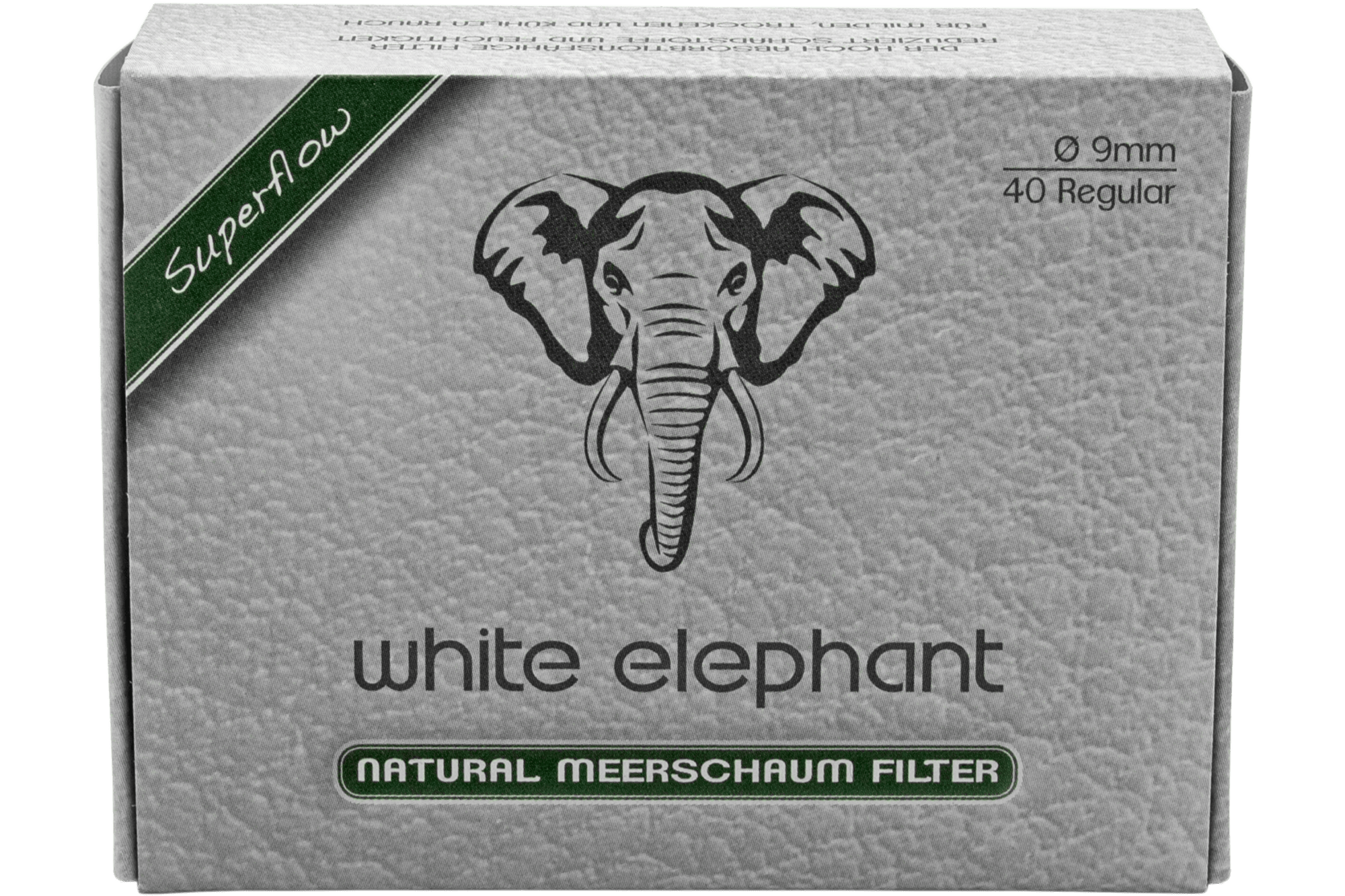 10 Schachteln à 40 Filter Pfeifenfilter White Elephant Natural Meerschaum Filter 9 mm SW284-2