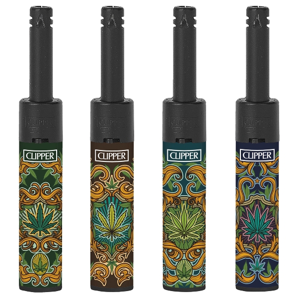 Einwegfeuerzeug Piezo Mini CLIPPER Tube Weed Shields Steller/24 Stück 81894