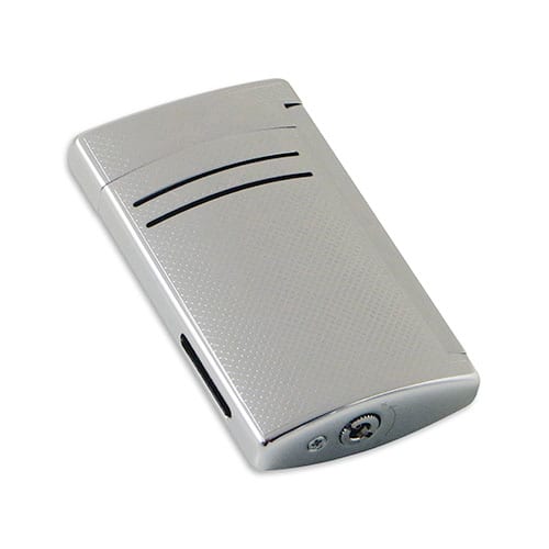 Feuerzeug Dupont Maxi Jet aus Chrom in silber matt mit Karoprägung 93461