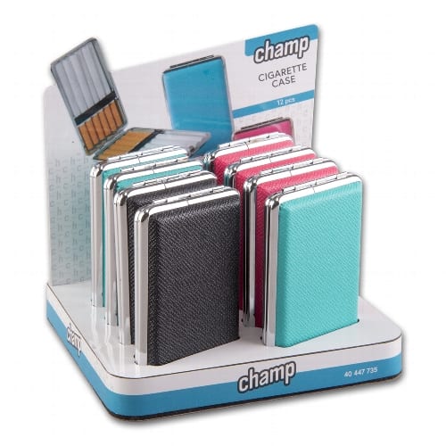 Zigarettenetui Kunstleder er CHAMP 3 Farben sortiert 35563