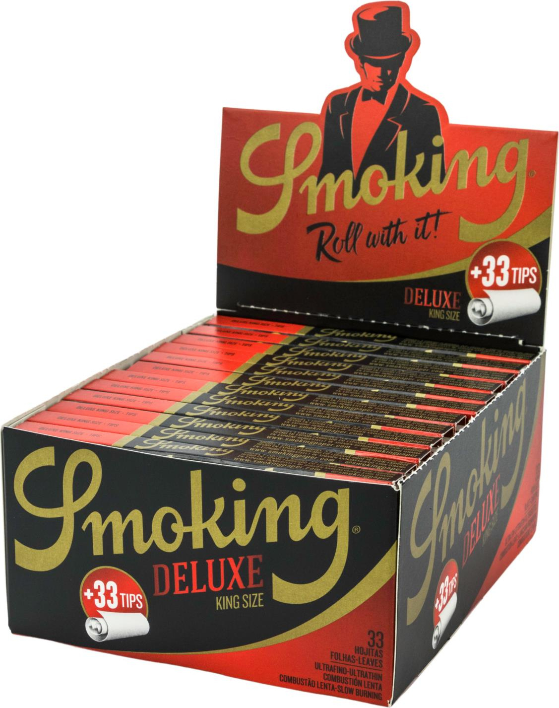 SMOKING KINGSIZE DE LUXE Extra Fine Zigtt.-Papier+Tips(je24) 16332