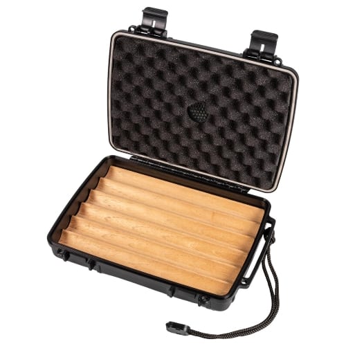 Humidor PASSATORE Cigar Case Acryl schwarz H5xB24xT18 cm 6 Cigarren 36828