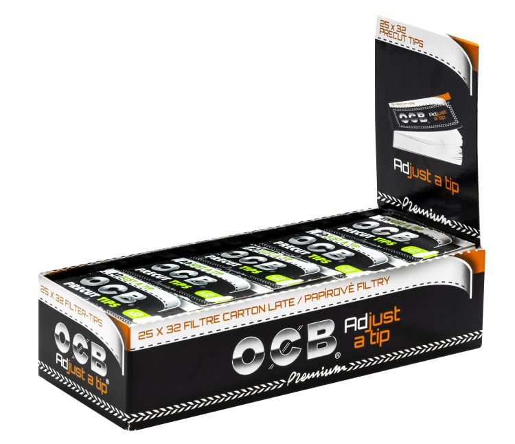 OCB Precut Tips Adjust-a-Tip Filtertips Display 25×32 Stück (800 Tips)