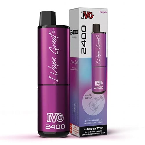 E-Zigarette IVG 2400 lila 1000mAh 4-Pod System 71305