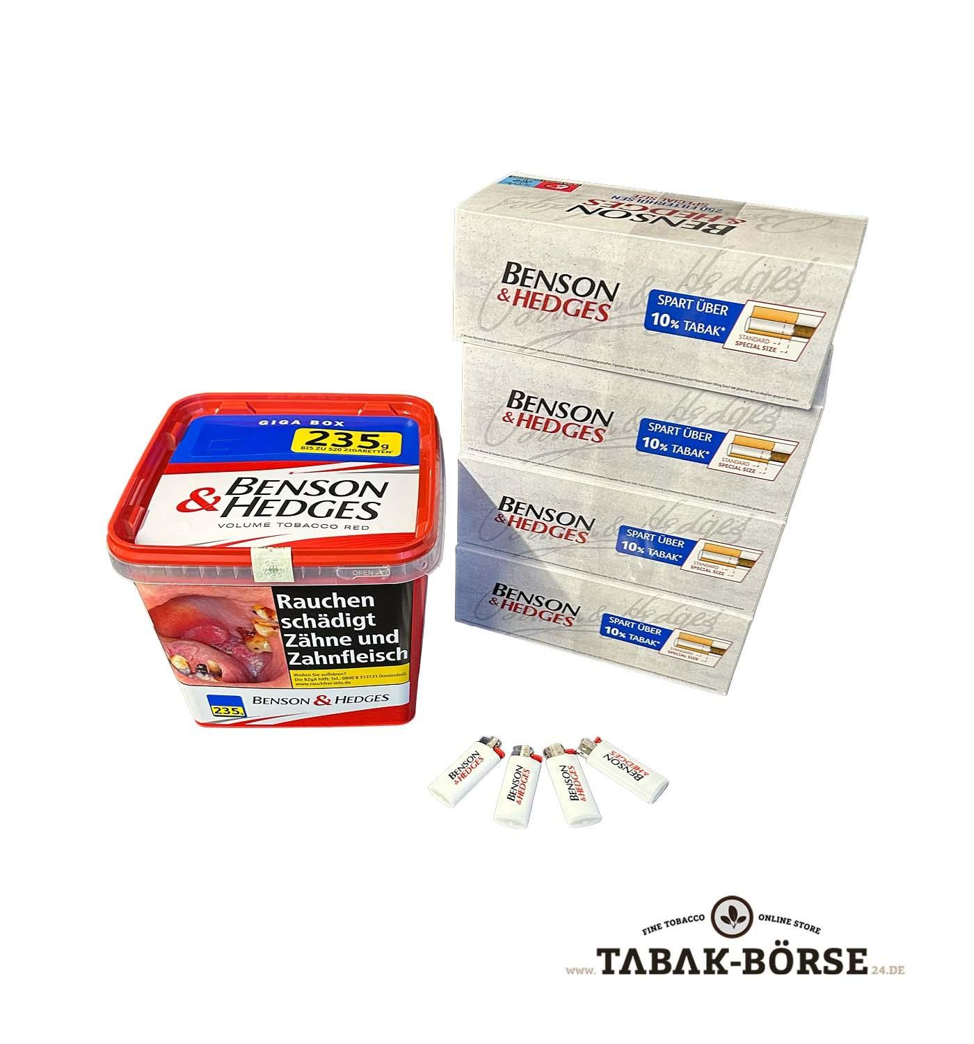 1 x Benson Box 235 Gramm & 1.000 Benson Extra Hülsen & 4 x Benson Feuerzeuge
