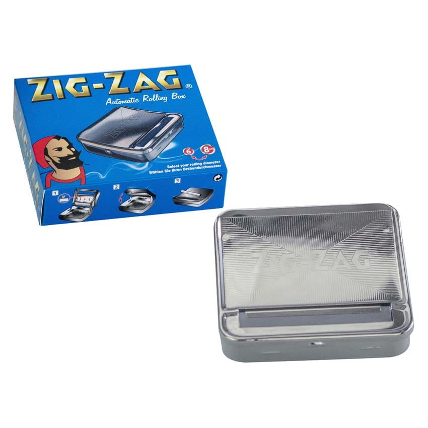 Zigarettenrollbox Zig Zag aus Metall in silber gemustert SW24144