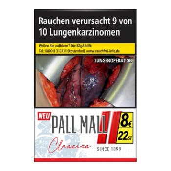 PALL MALL Classics Red XXL Zigaretten 12x22 Stück – 8,00 €