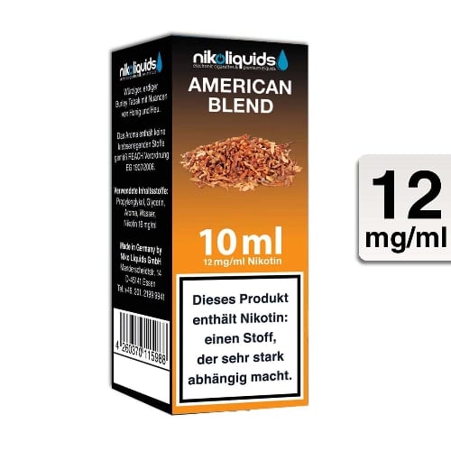 E-Liquid Nikoliquids American Blend 12 mg/ml Flasche 10 ml SW87541