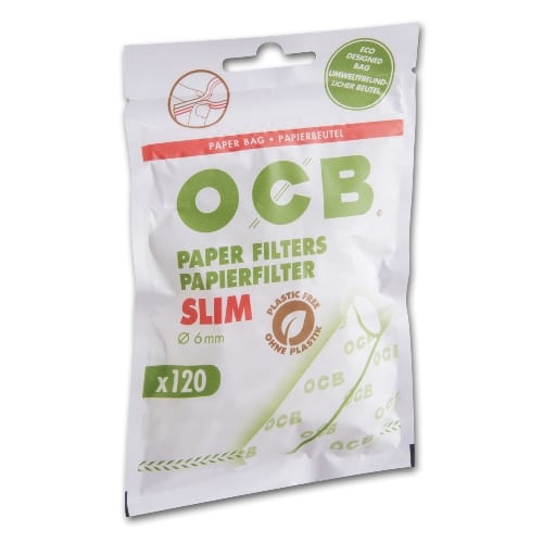 OCB Slim Papierfilter Display 34×120 Stück Zigarettenfilter SW114596