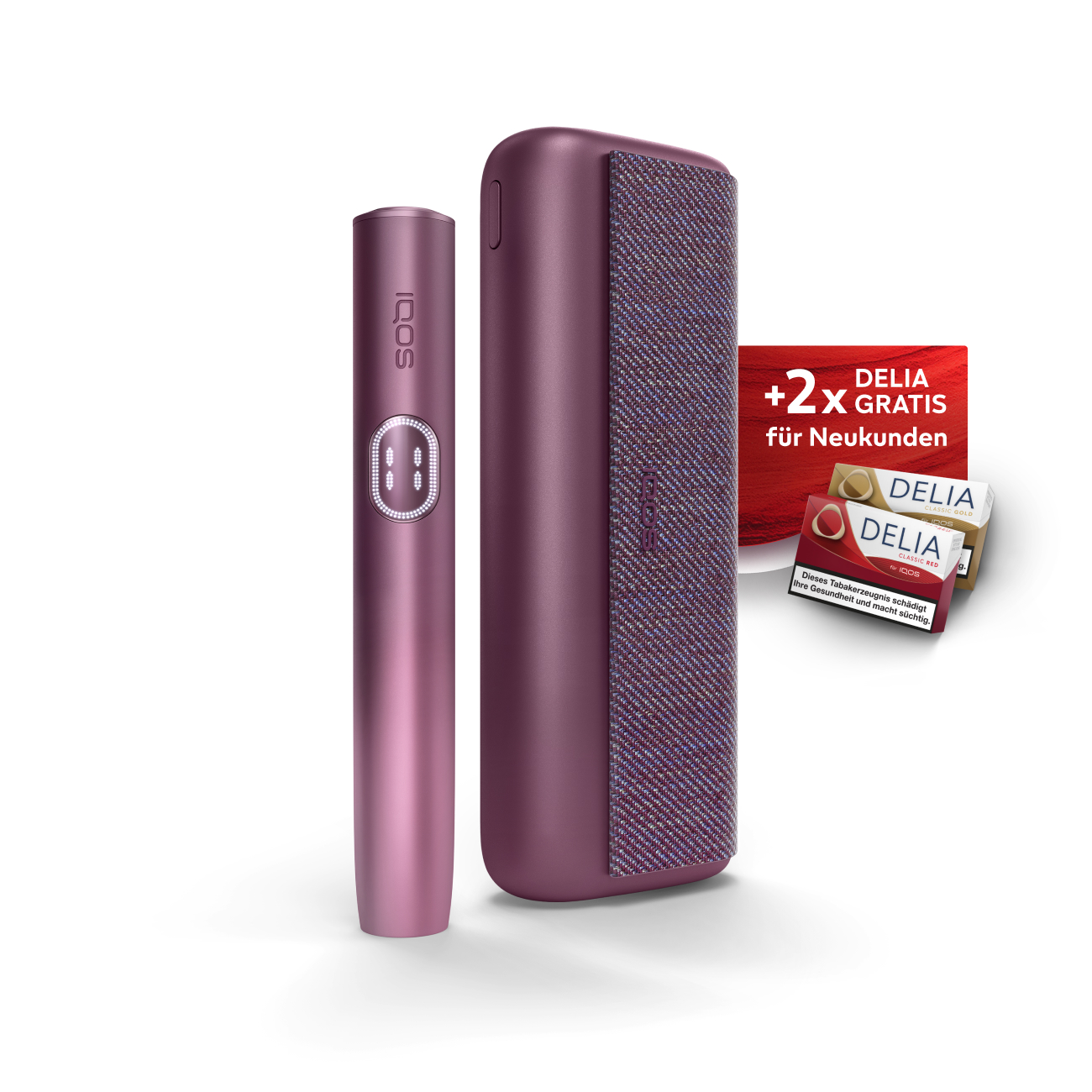 IQOS ILUMA i Prime Garnet RED + Gratis DELIA Sticks bei Registrierung