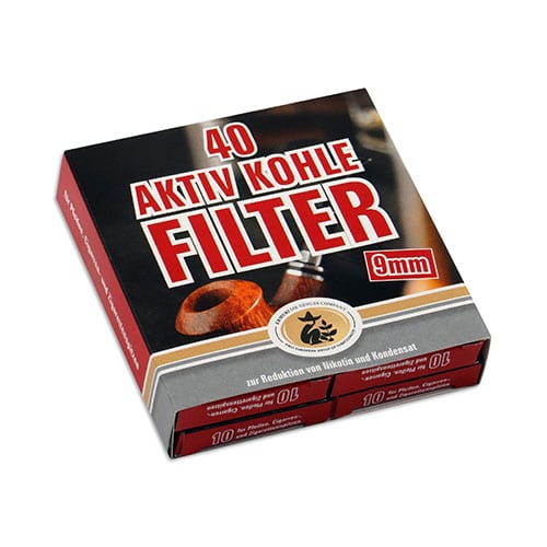 Pfeifenfilter Ermuri Aktivkohle 9 mm 1 Schachtel à 40 Filter 704