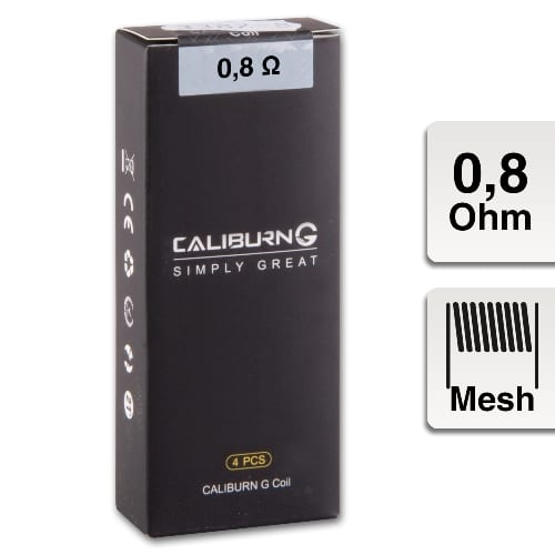 E-Clearomizercoil UWELL Caliburn G UN2 Meshed-H 0.8 OhmÃae 4 Stueck 33878