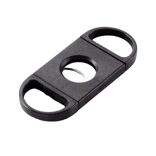 Zigarrencutter aus Kunststoff Edelstahl in schwarz 20 mm Durchmesser 29874