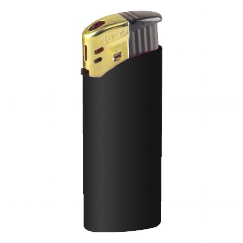 Einwegfeuerzeug Piezo ATOMIC (25) CR Medi schwarz gold 79252