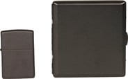 ZIPPO + Zigaretten-Etui schwarz matt 255093