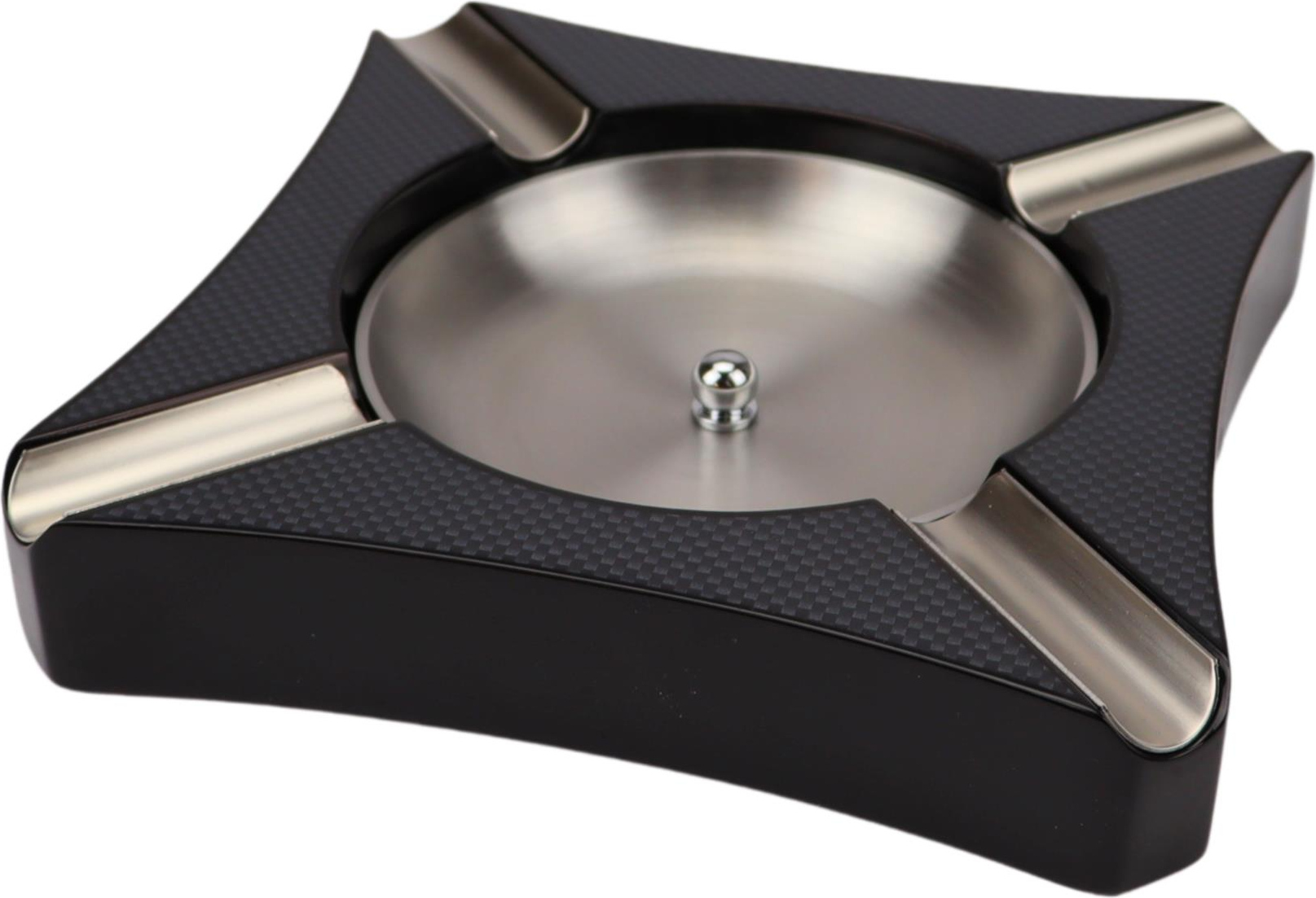 Zigarrenascher quadrat. carbon finish glänzend, 4 Ablagen 523666
