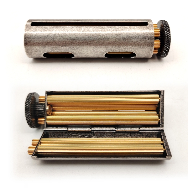 Zigaretten-Roller ATOMIC Messing silber antik 70 mm 82361