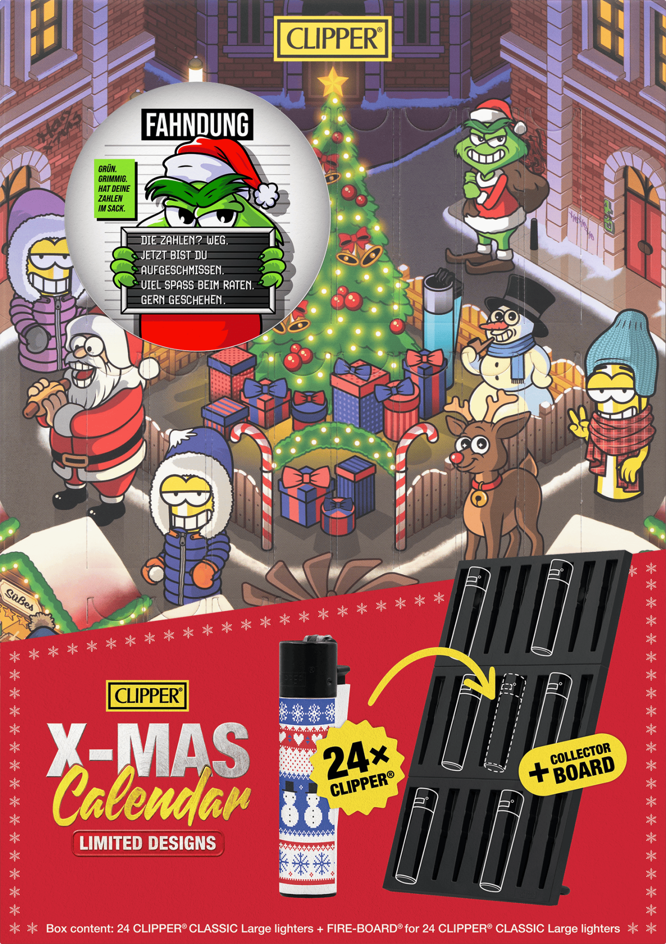 CLIPPER Adventskalender 2026 – 24 Feuerzeuge + FIRE-BOARD, limitierte Edition